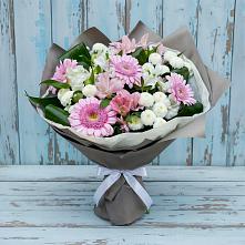 Букет цветов из:  Герберы, Альстромерии и Хризантемы в Бессергеневской