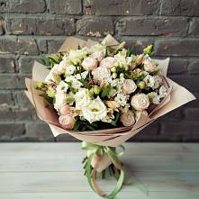 Букет цветов из:  Альстромерии, Розы и Хризантемы #REPLACE_PRED# Бессергеневской