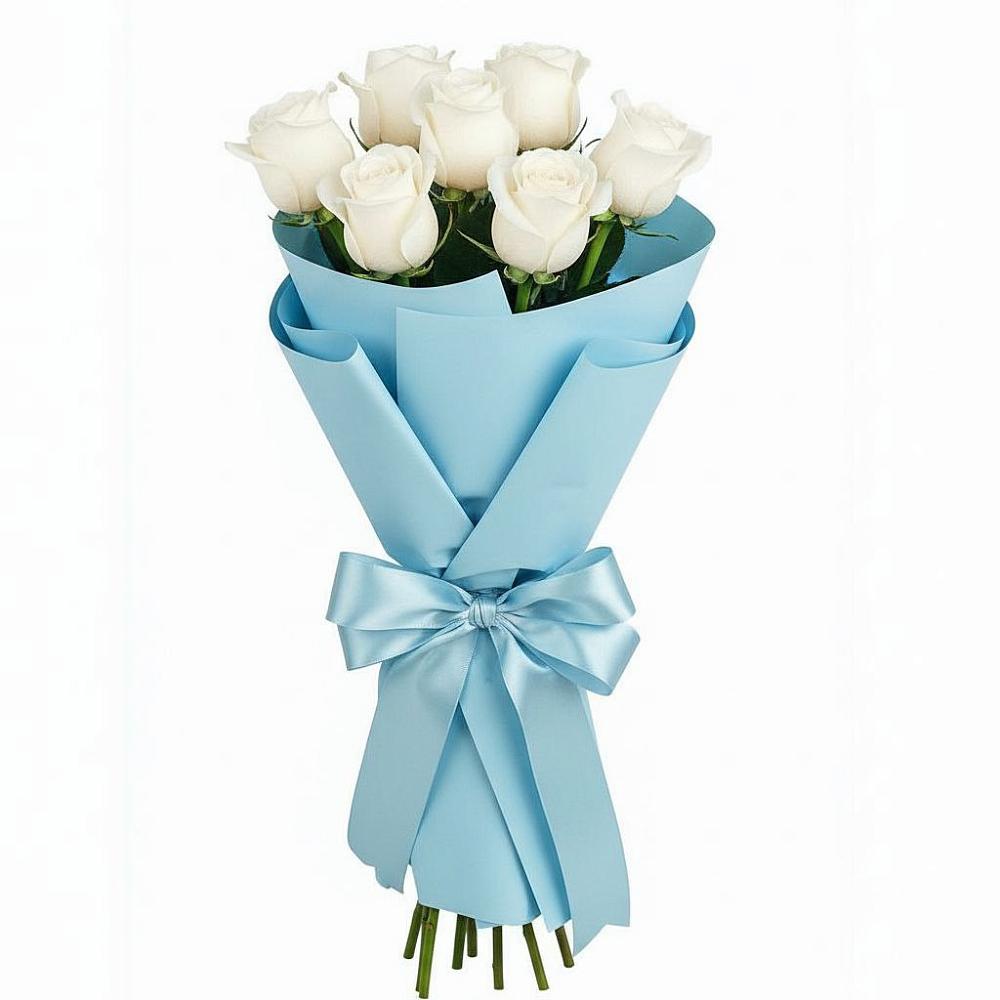 Букет 7 белых роз Проуд в Бессергеневской