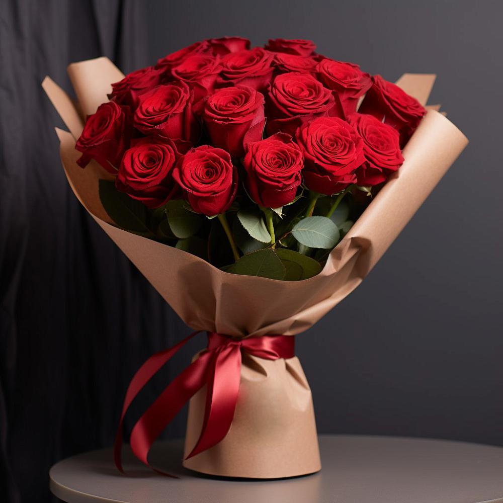 Букет 19 Красных роз Эдлесс Лав в Бессергеневской