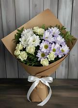 Букет цветов из:  Хризантемы и Розы в Бессергеневской