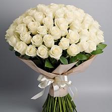 Букет 101 беля роза Белоснежка в Бессергеневской