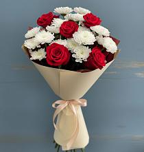 Букет цветов из:  Розы и Хризантемы в Бессергеневской