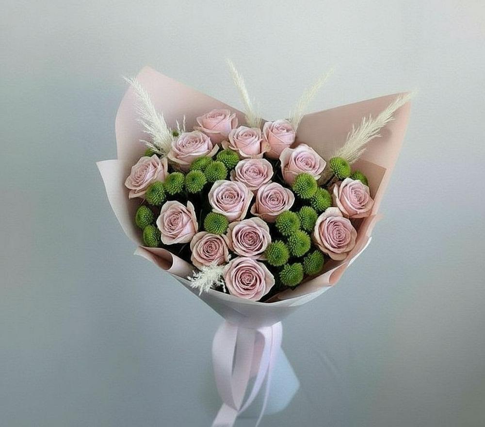 Букет цветов из: Розы и Хризантемы в Бессергеневской