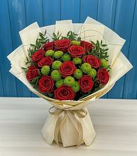 Букет цветов из:  Розы и Хризантемы #REPLACE_PRED# Бессергеневской