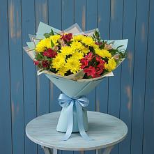 Букет цветов из:  Альстромерии и Хризантемы в Бессергеневской