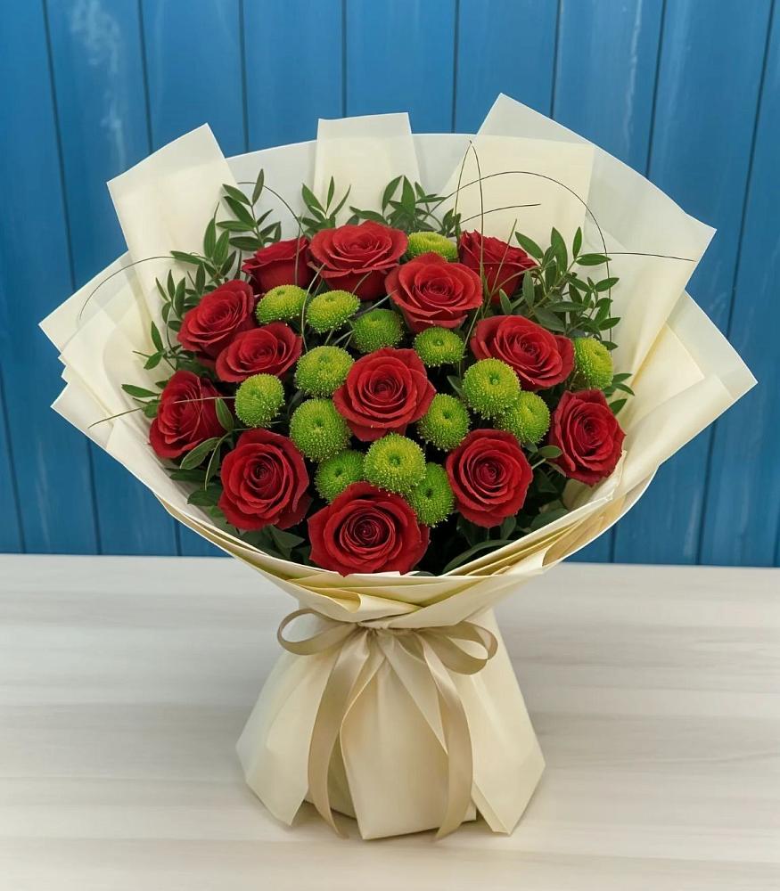 Букет цветов из: Розы и Хризантемы в Бессергеневской