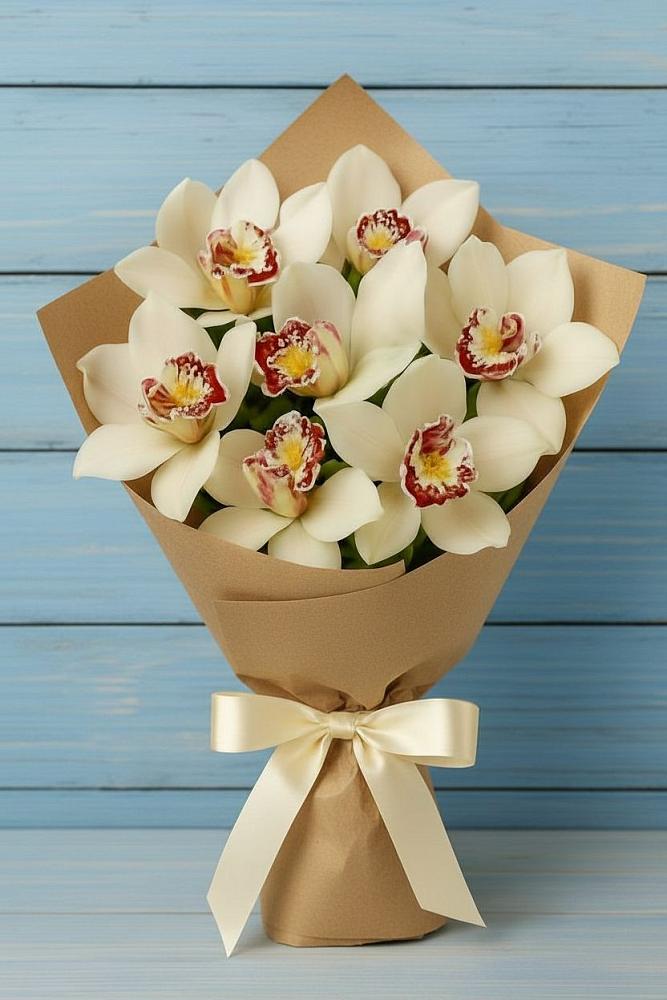 Букет цветов из: Орхидеи и Розы в Бессергеневской